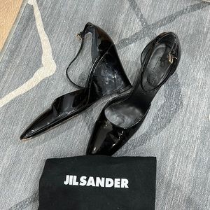 Jil sanders wedge with ankle strap
